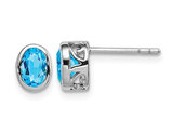 1/2 Carat (ctw) Oval Cut Sky Blue Topaz Stud Earrings in Sterling Silver